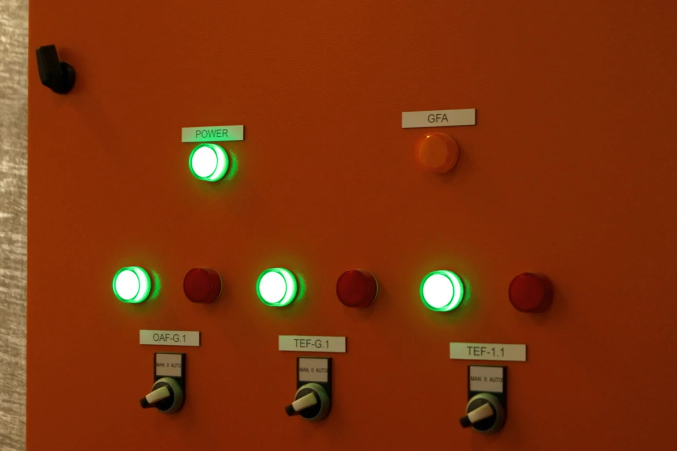 Fan control panel wired by Marlec Electrical at the Auto Parts Group warehouse in Dandenong