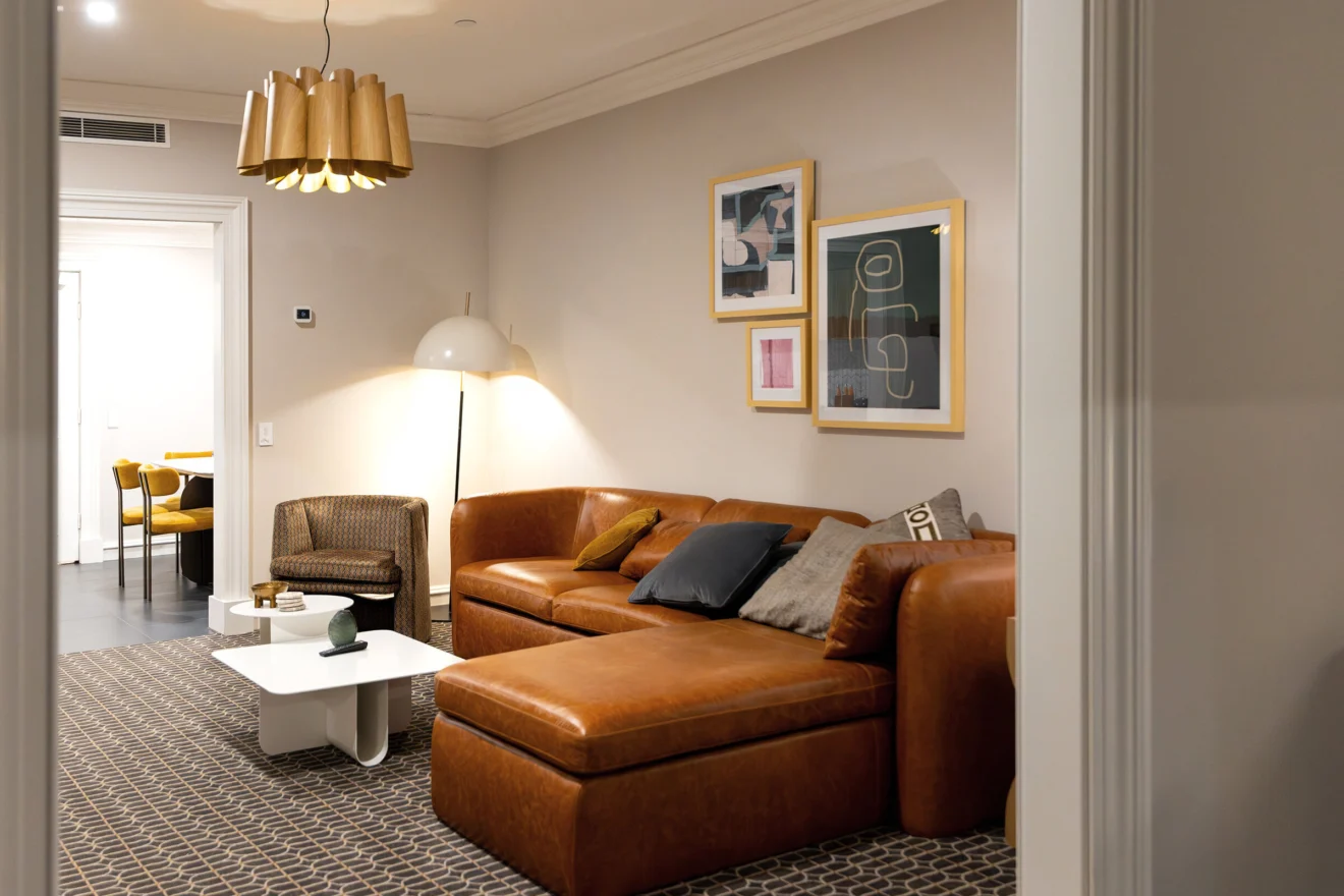 Guest suite lounge at The Sebel Melbourne after the refurbishment